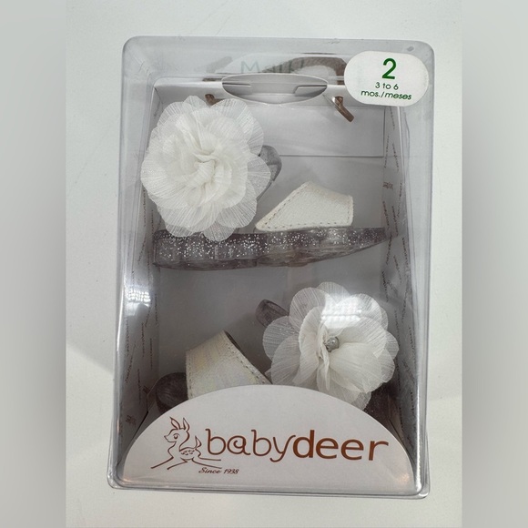 Baby Deer Other - Baby Deer White Tiffany Floral Sandal (Girls Crib & 1st Walker)